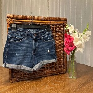 Arizona High Rise Denim Shorts Juniors Size 3 Dark Wash